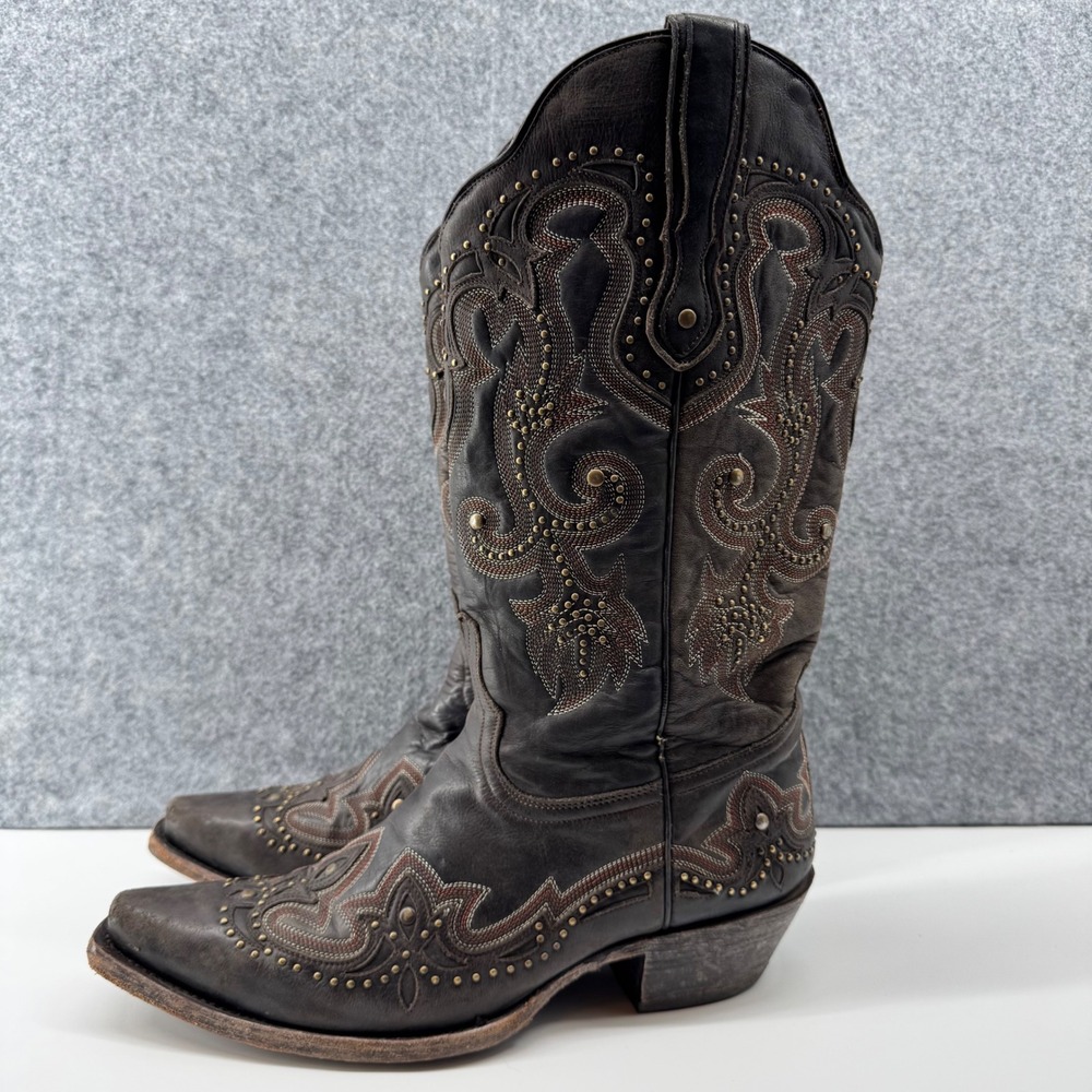 Corral Western Boots Womens 11M Brown Leather Studded Embroidered A1141